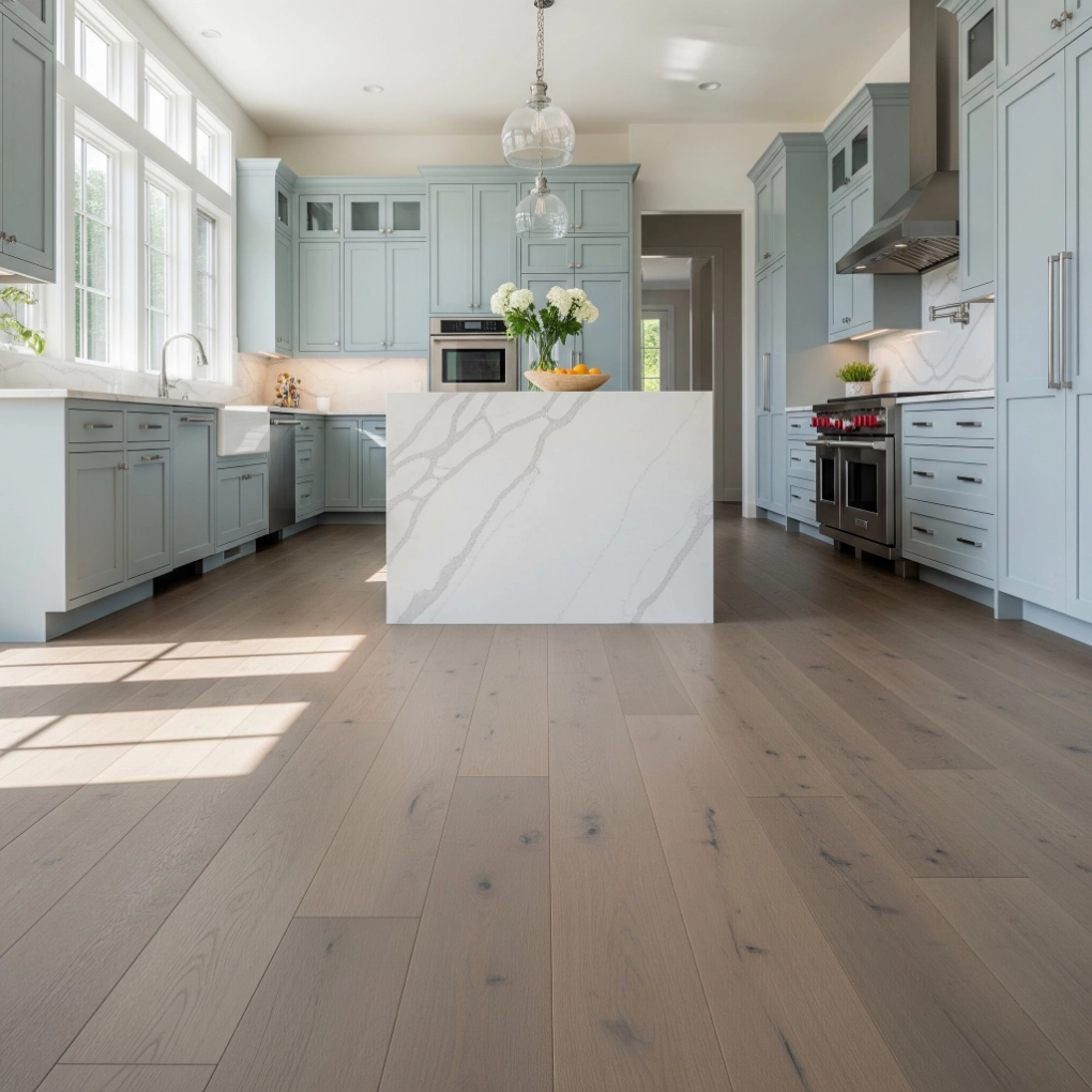 Hardwood flooring in modern kitchen